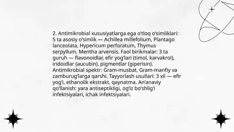 Oʻt yoʻllari kasallilarida foydali oʻsimliklar 4