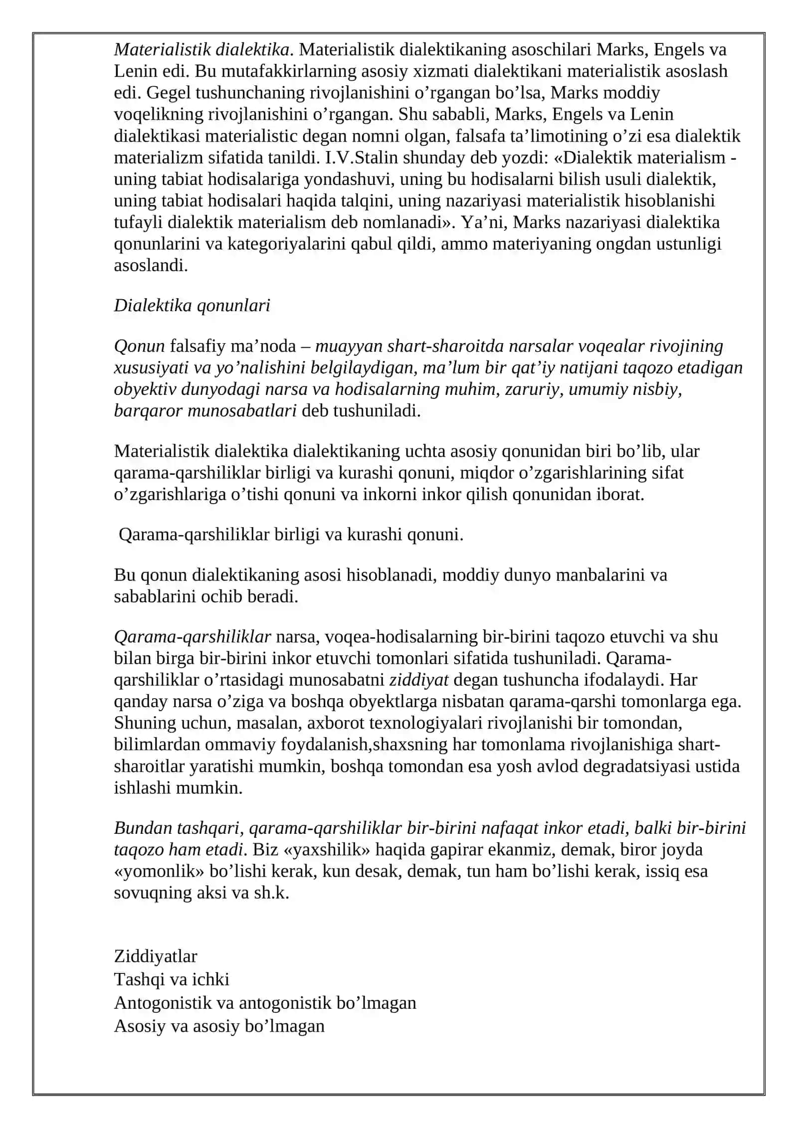 "Dialektika-rivojlanish haqidagi ta’limot" 4