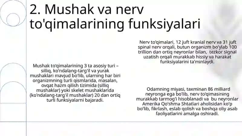 Muskul va Nerv toʻqimasi 4