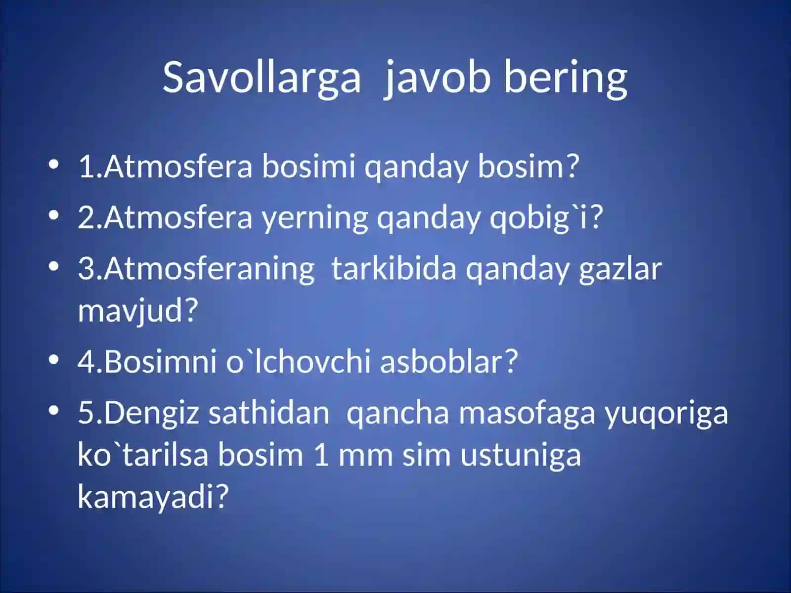 Atmosfera bosimi, bosim oʻlchovchi asboblar 4