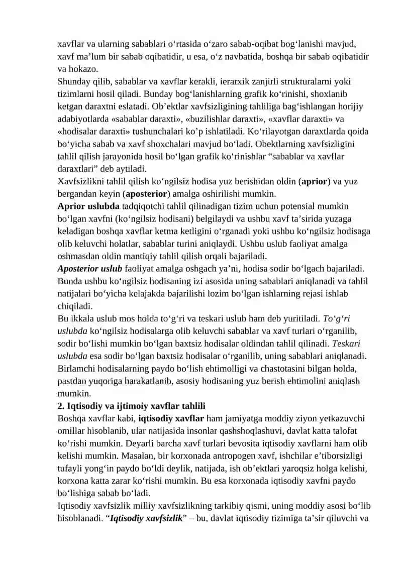 Faoliyat xavfsizligini tahlil qilish 4