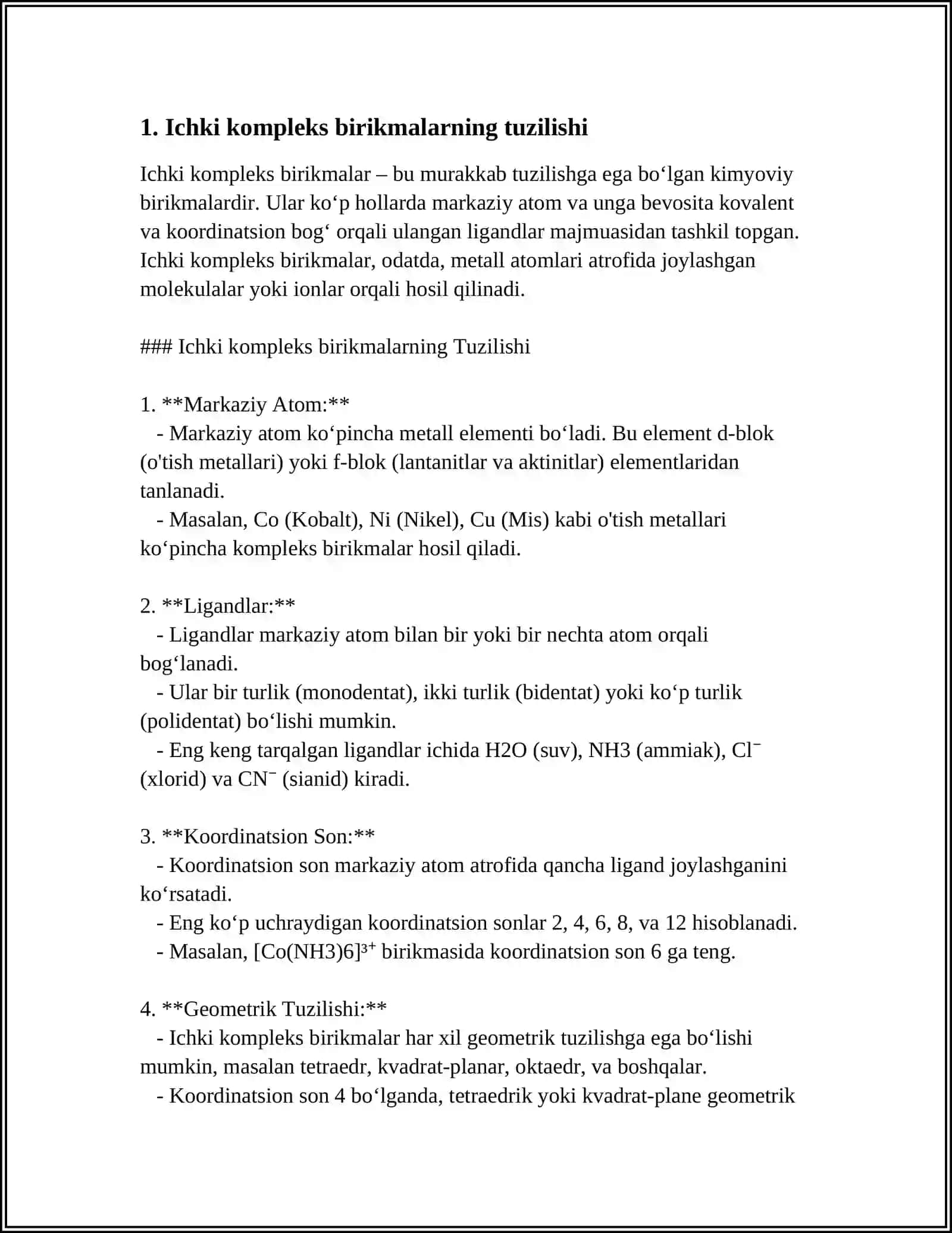 Ichki kompleks birikmalar 4