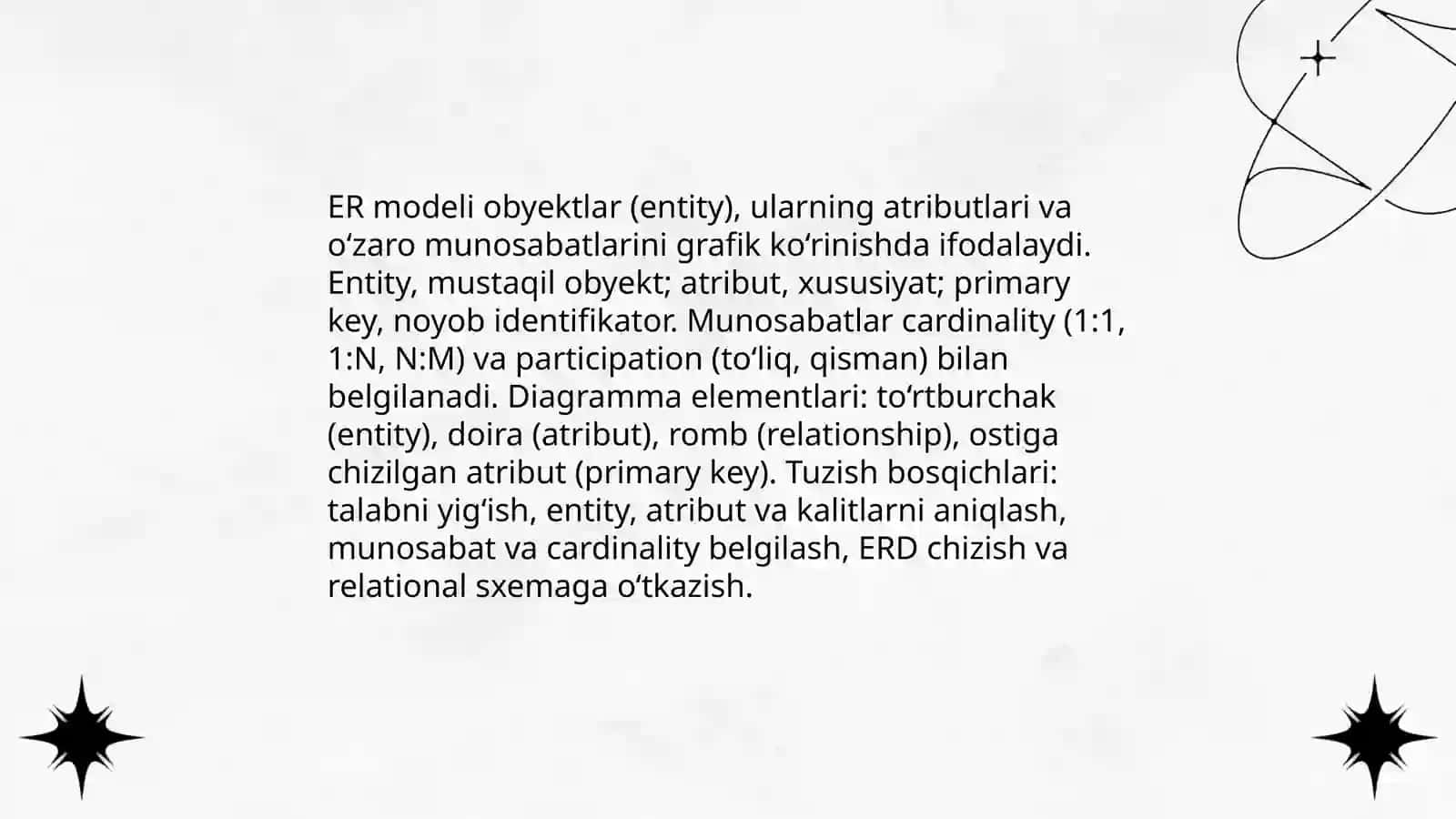 Ma'lumotlar bazasi va boshqarish tizimlari 4