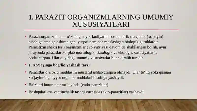 Parazit organizmlarining xilma xilligi 4