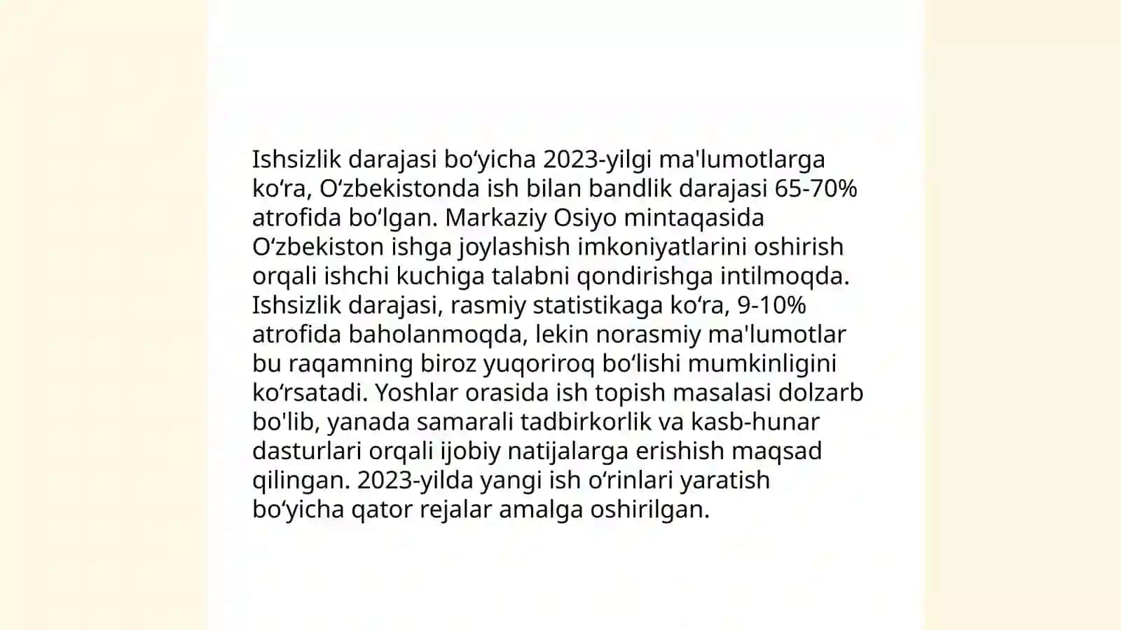 Oʻzbekistonda mehnat bozori holati tahlili 4