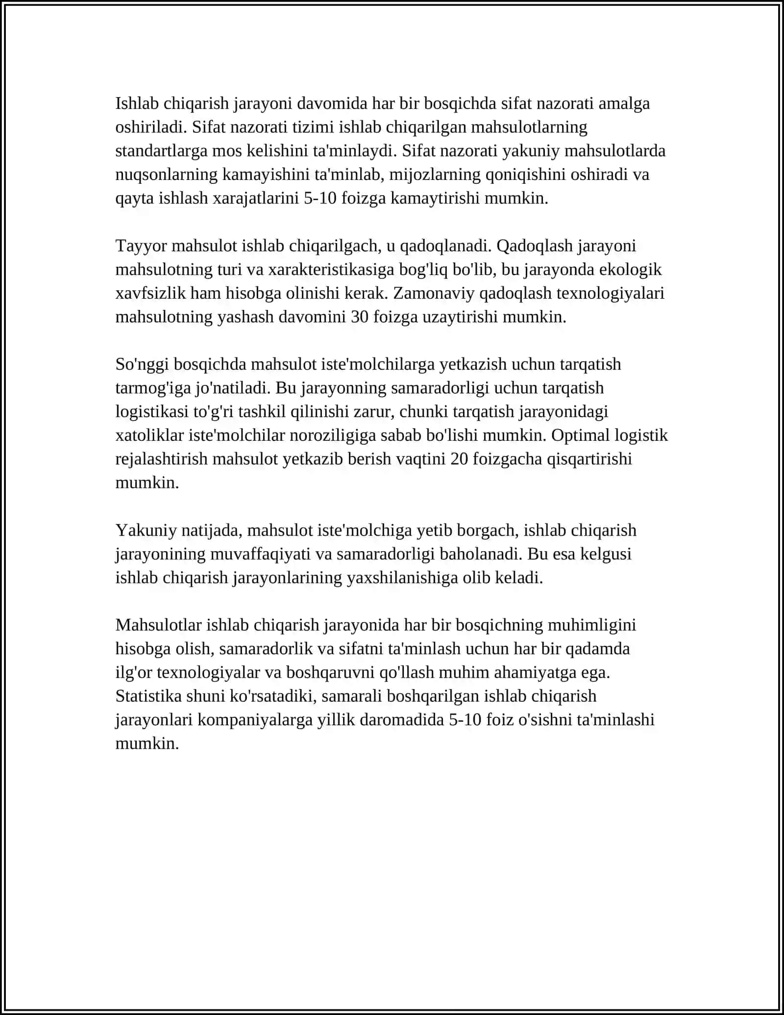 UN MAHSULOTLARI ISHLAB CHIQARISH 4