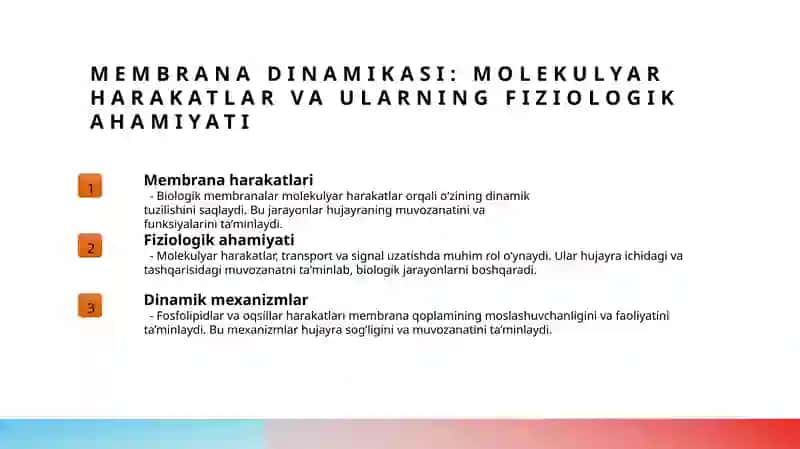 Biologik membranalardagi fizik jarayonlar 4