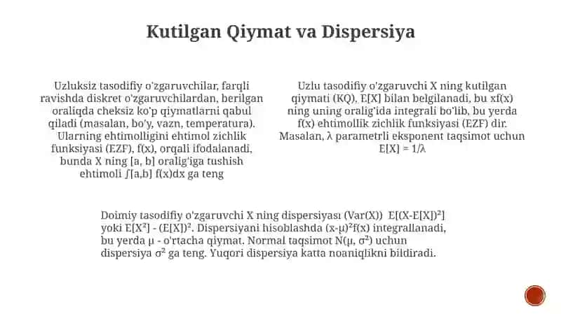 Uzluksiz tasodifiy miqdor 4