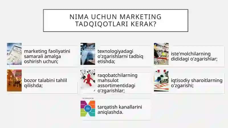 Marketing tadqiqotlarini tashkil etish 4
