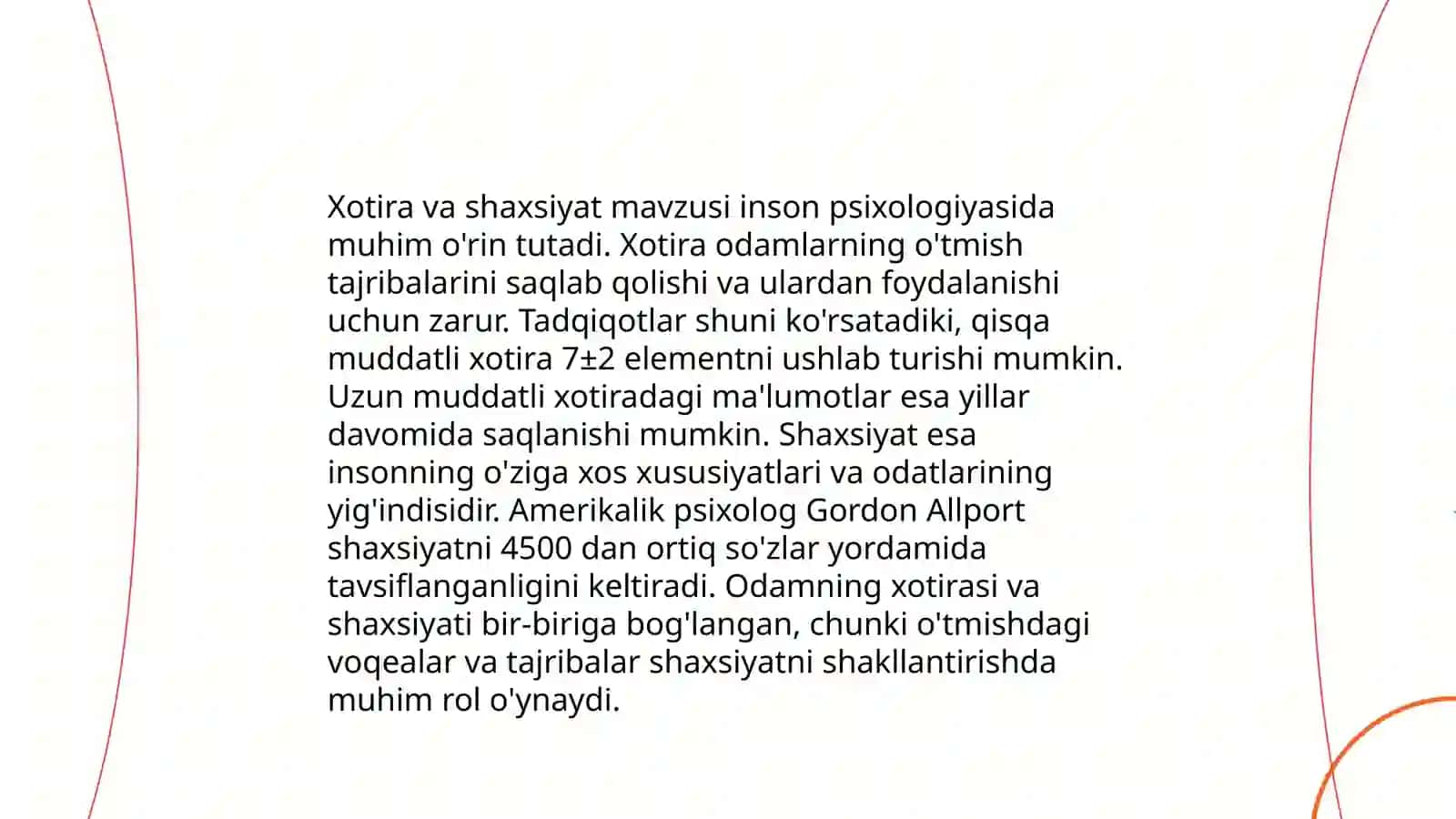Xotira va hafiza 4