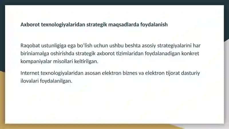Aхborot texnologiyalari yordamida raqobat 4