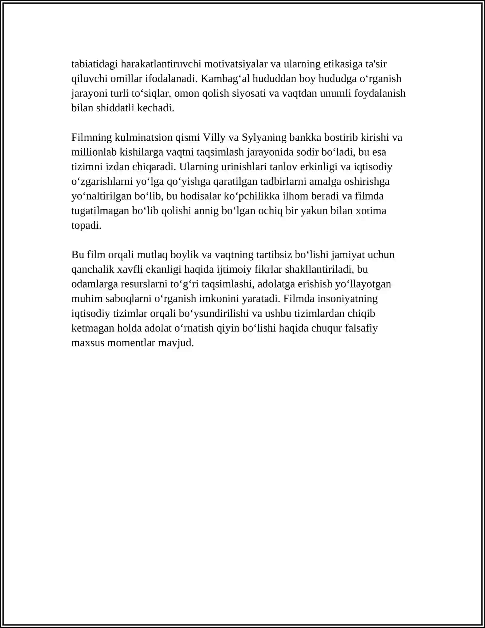 Vaqt kinosi haqida mustaqil ish 4