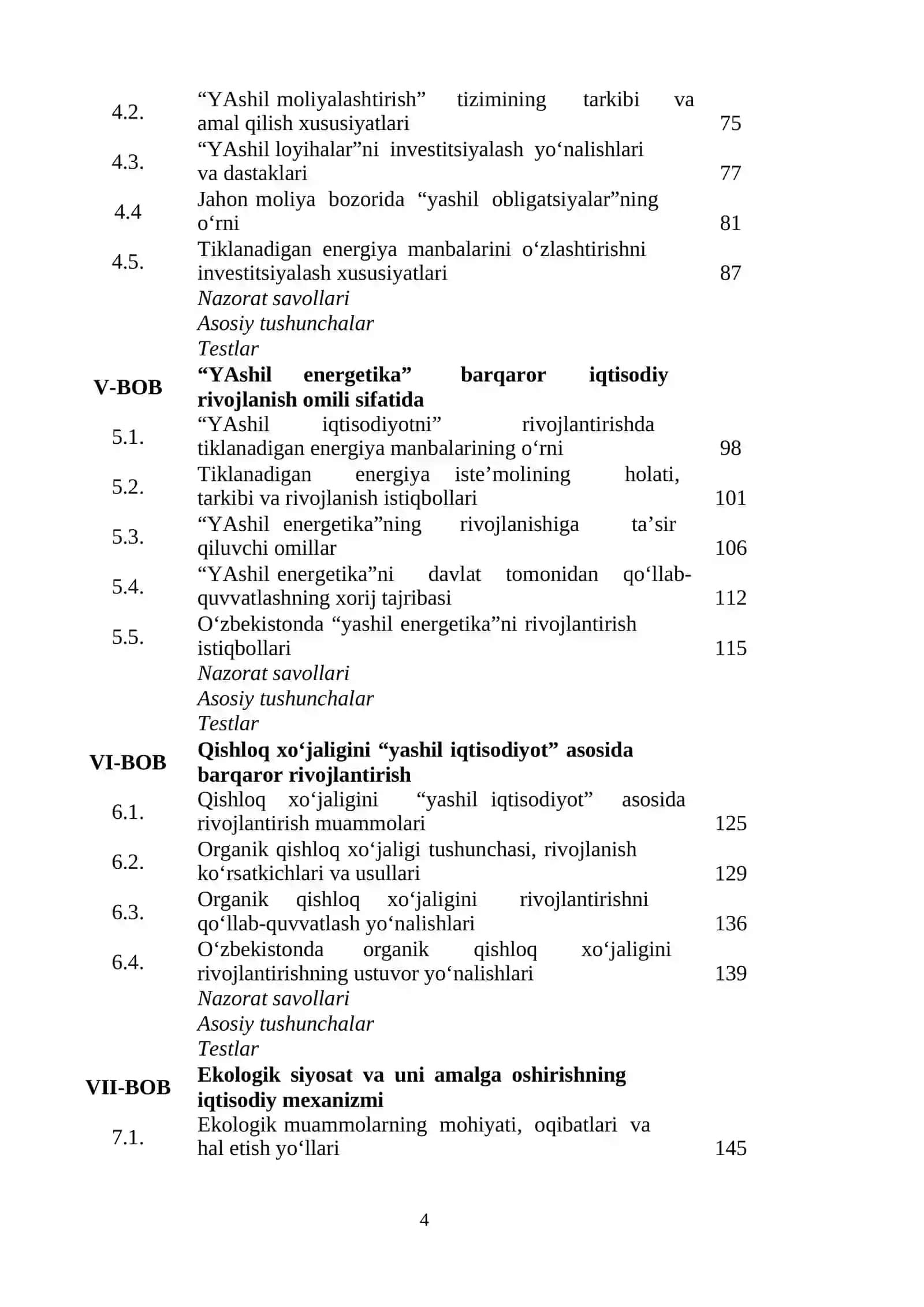 YAshil iqtisodiyot: Darslik 4