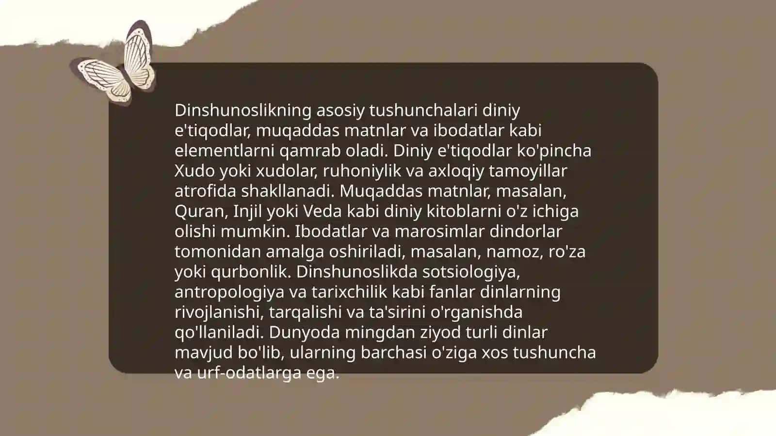 Dinshunoslik fanining ob'ekti va predmeti 4