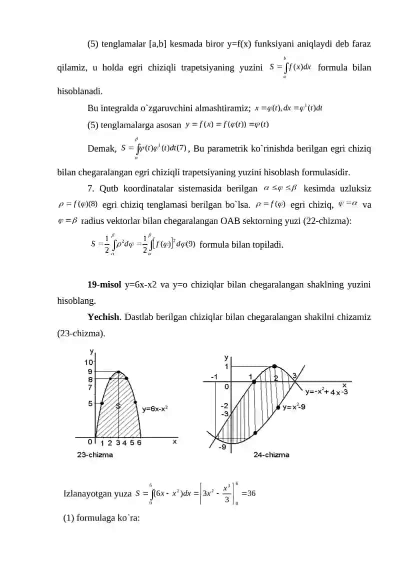 Aniq integralning ba`zi tadbiqlari 4