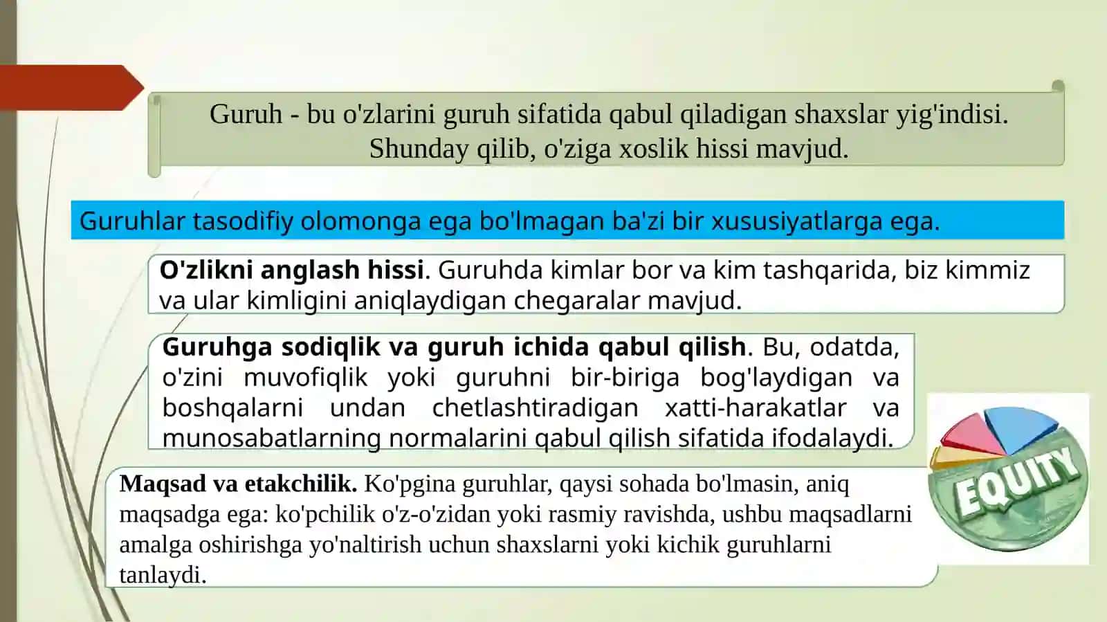 Shaxslar, guruhlar va jamoalar 4
