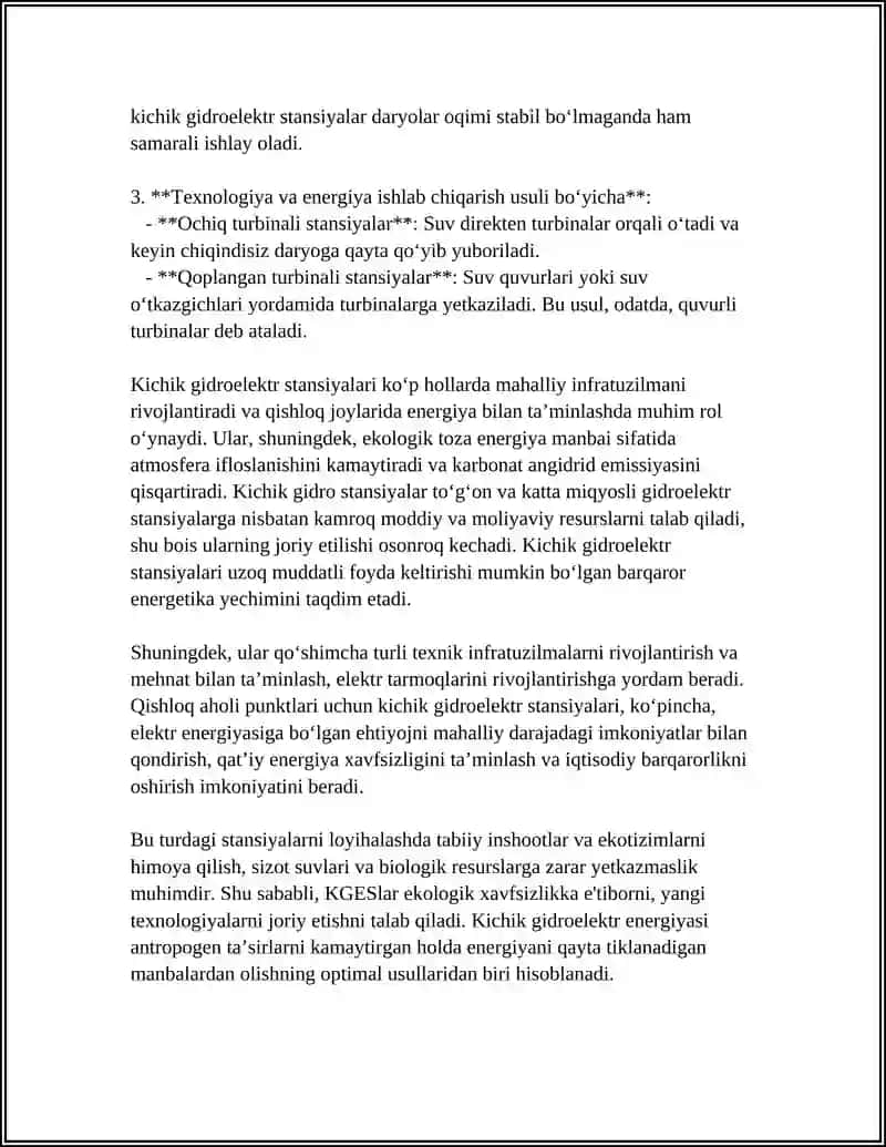 Kichik Gidroelektr Stansiya 4