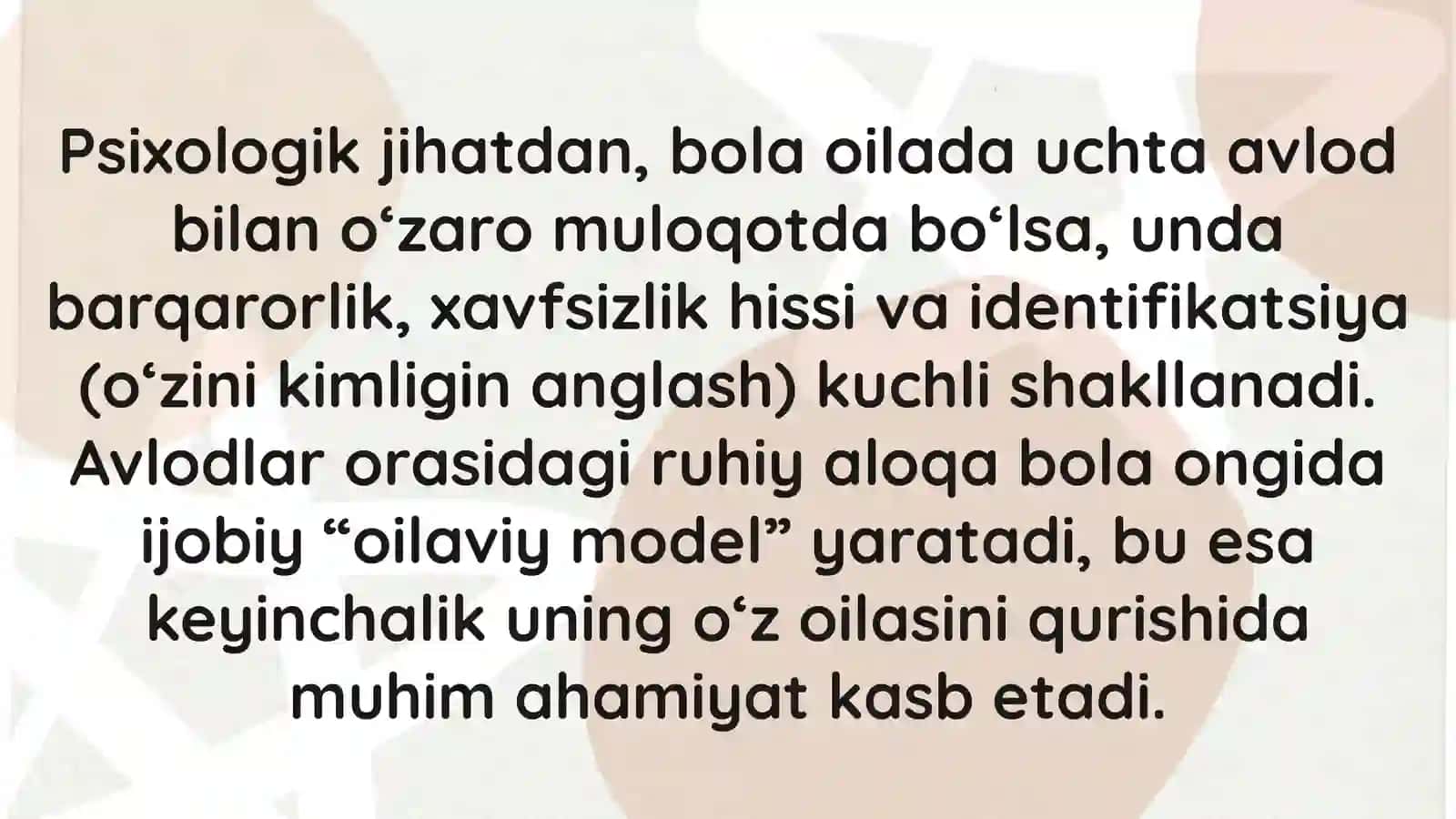OILAVIY TARBIYADA BOBO VA BUVILARNING ROLI. OILA VA INKLYUZIV TARBIYA 4