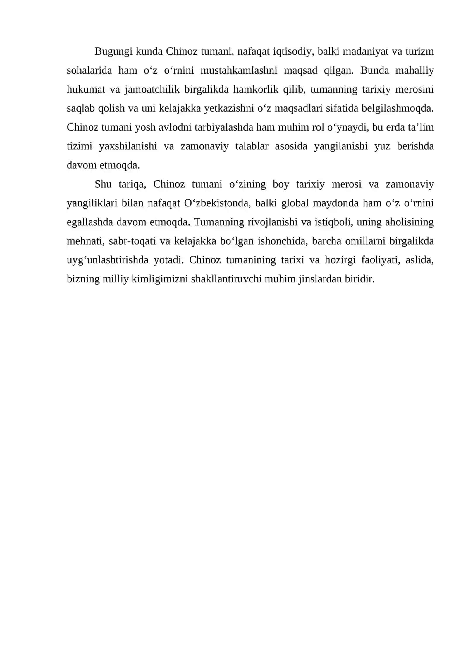 CHINOZ TUMANINING TARIXI VA HOZIRGI FAOLIYATI 4