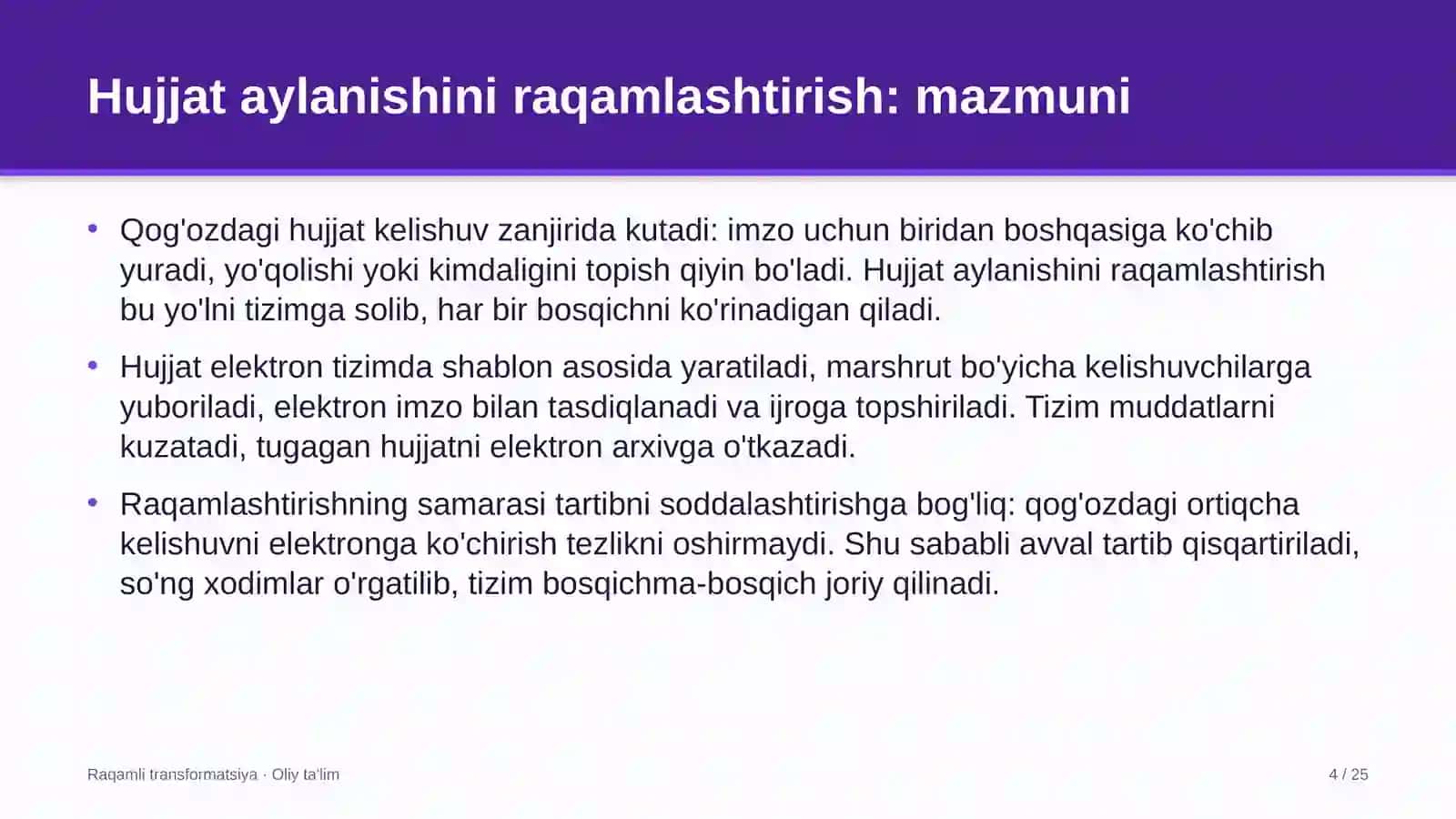 Raqamli Transformatsiya · Oliy Ta'lim 4