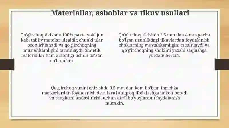 Qoʻgʻirchoq tikish texnologiyasi 4