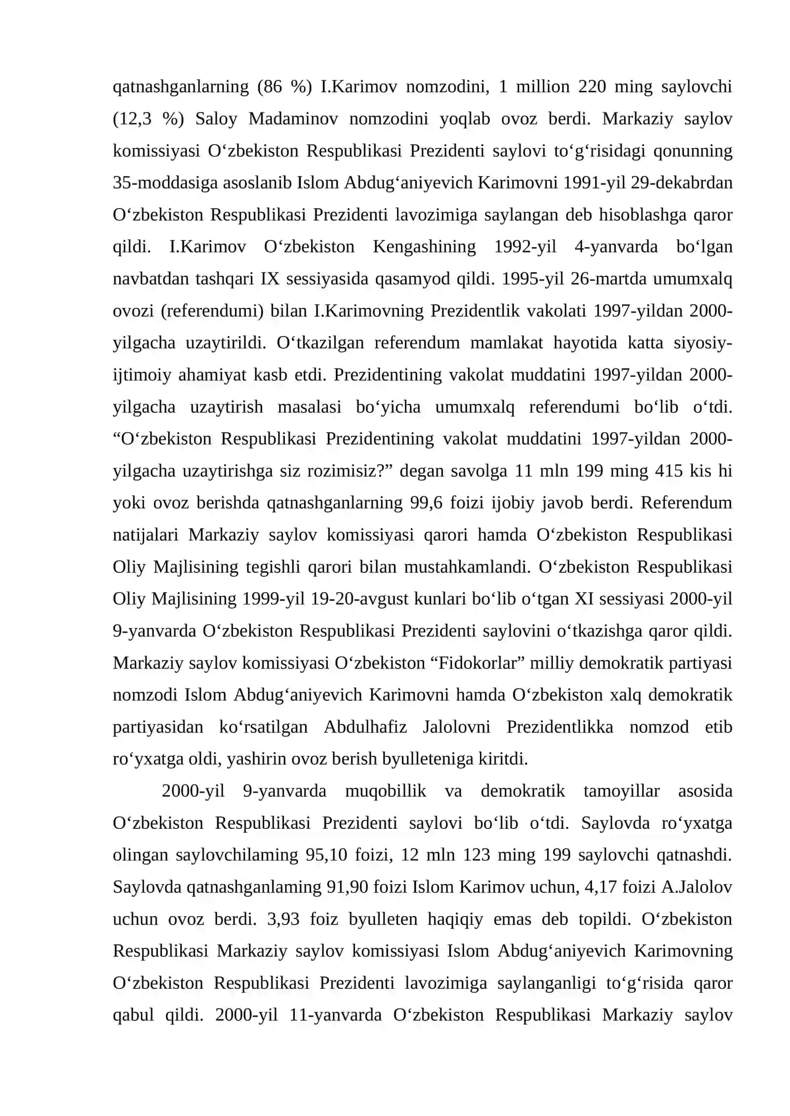 I.Karimovning O‘zbekiston Respublikasi Prezidenti 4