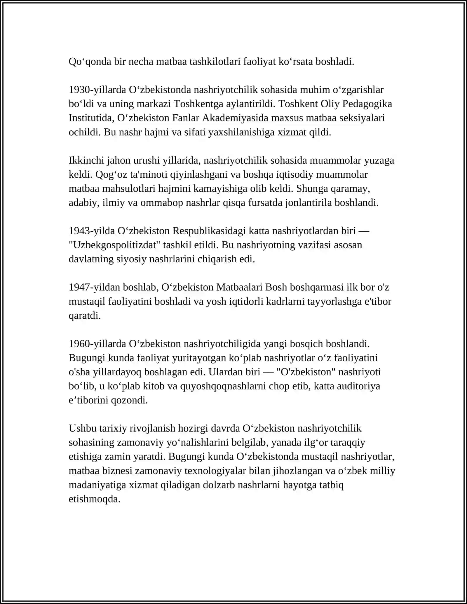 Oʻzbekiston nashriyotchilik tarixining boshlanishi 4