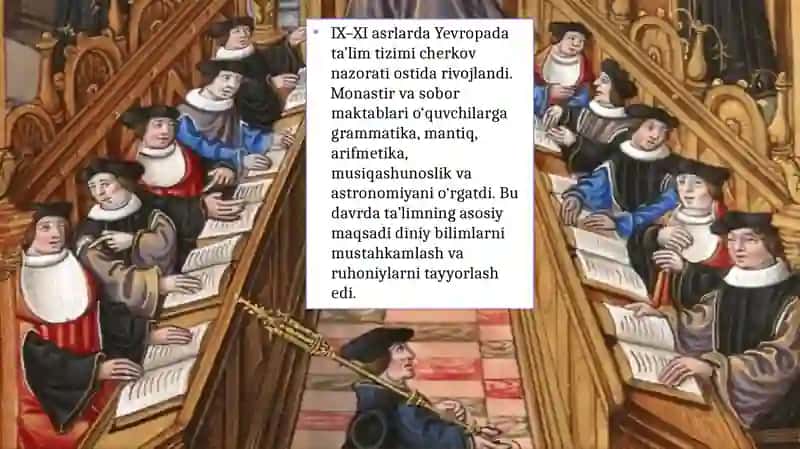Yevropada taʼlim tizimi. Universitetlarning tashkil topishi 4