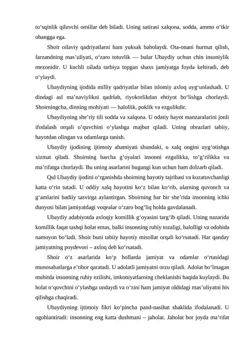 “UBAYDIY SHE’RIYATI: MA’NO, USLUB VA SAN’AT UYG‘UNLIGI” 4