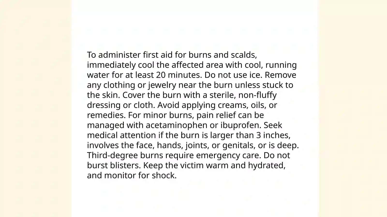 Giving first aid in the different emergency cases 4