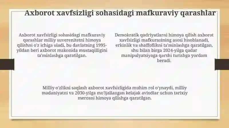 Axborot xavfsizligini taʼminlashning gʻoyaviy nazariy asoslari 4