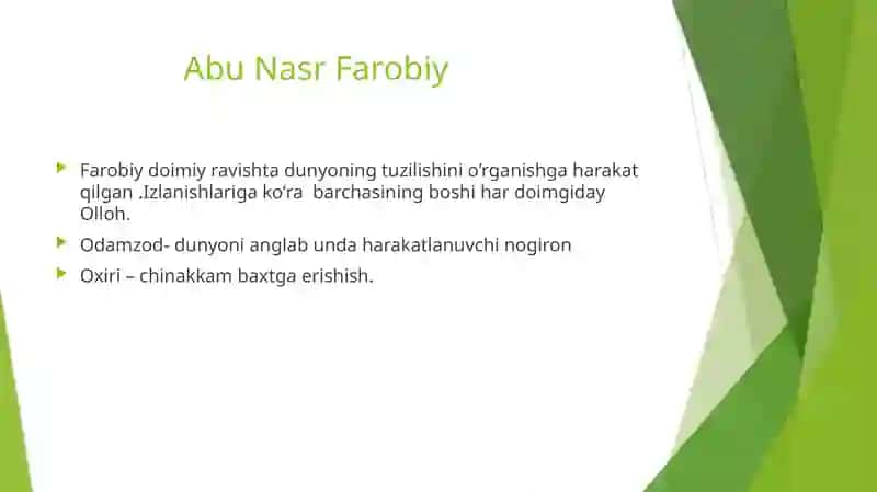 Farobiy hayoti va ijodi uning asarlari 4