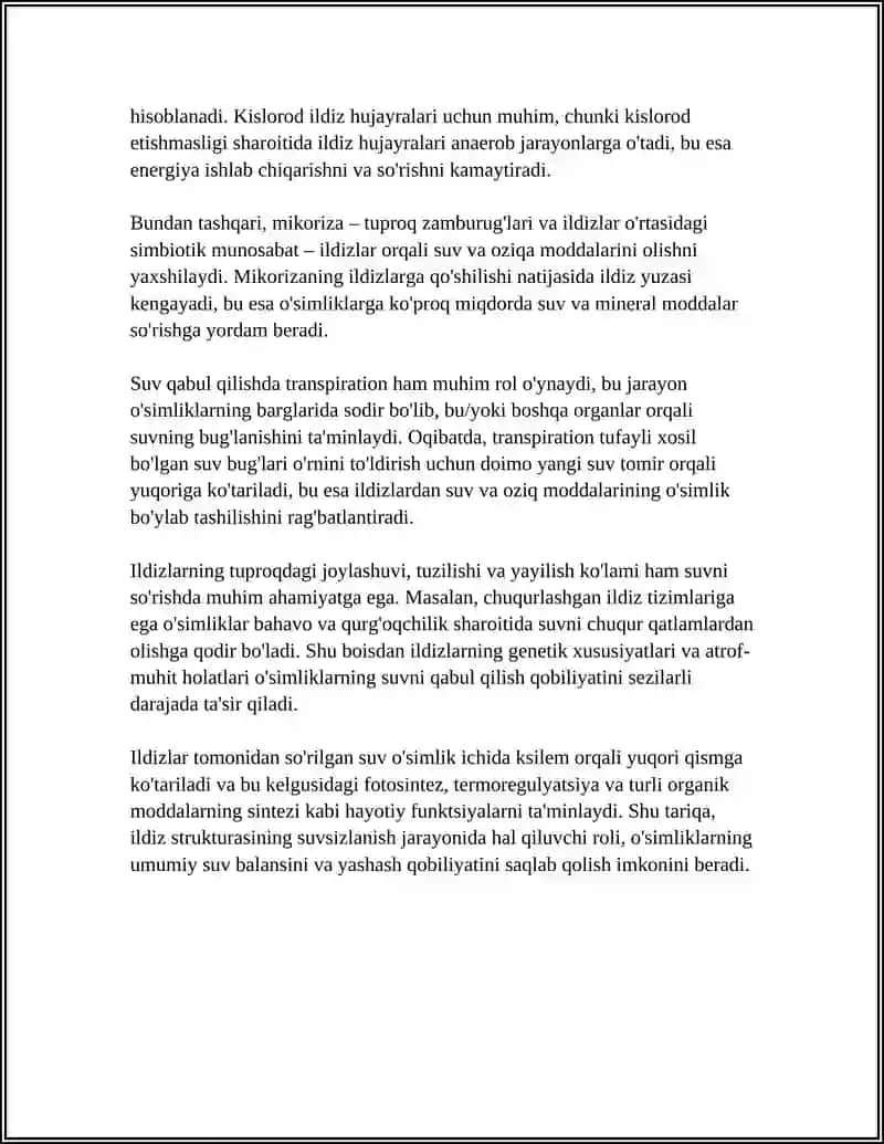 O’SIMLIKLARNING SUV REJIMI 4
