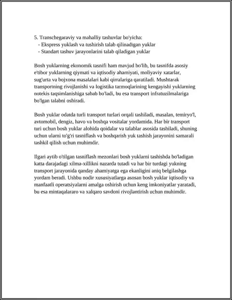 Bosh yuklarning tasnifi 4