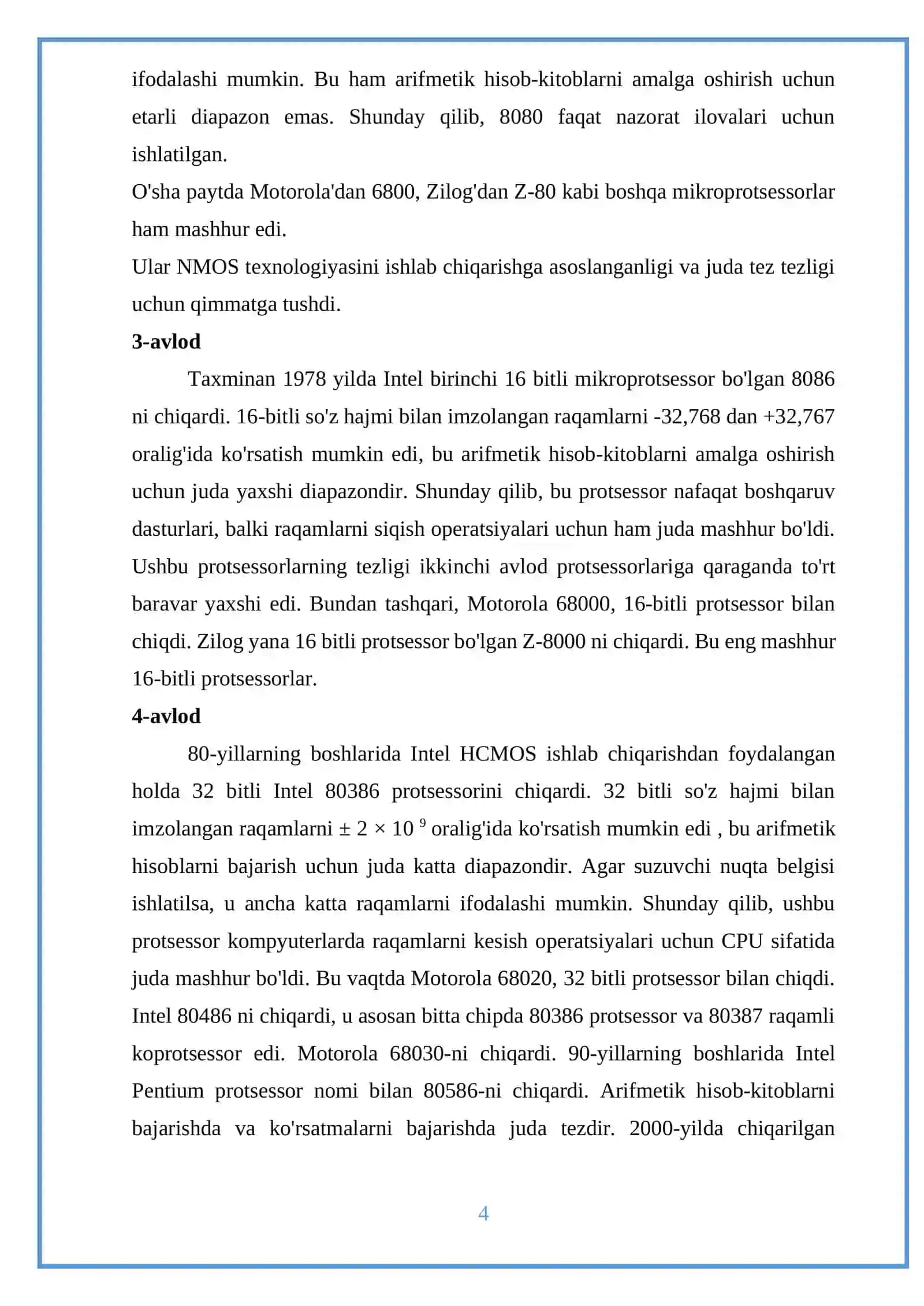 Mikroprotsessor tizimi tushunchasi 4