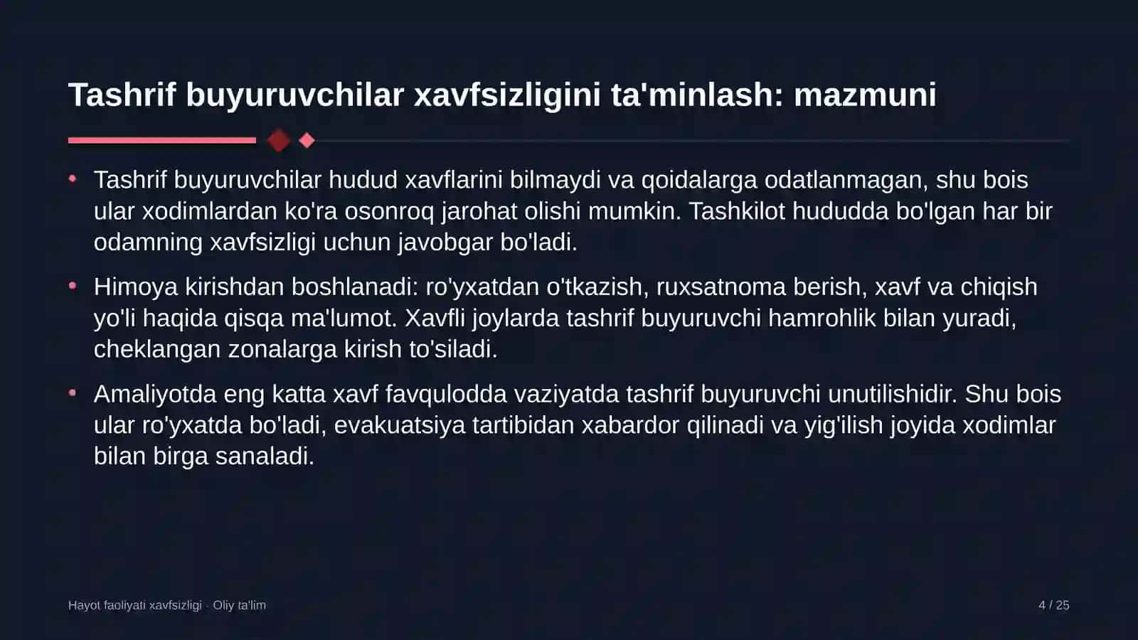 elektr montaj ishlarida tashrif buyuruvchilar xavfsizligini ta'minlash 5484 4