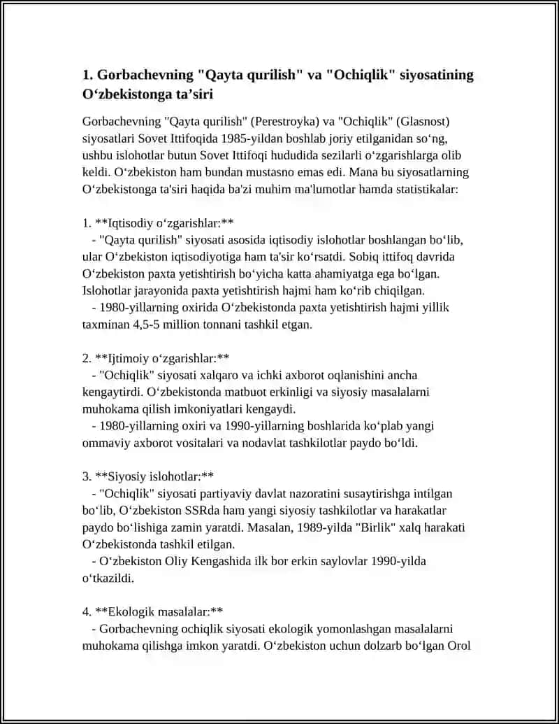 QAYTA QURILISH YILLARIDAGI OʻZBEKISTONDAGI IJTIMOIY SIYOSIY IQTISODIY VAZIYAT 4