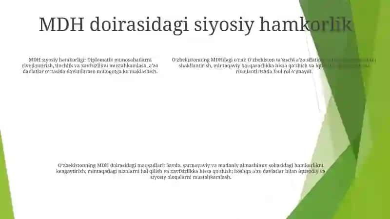 O'Zbekistonning Mdh Dagi O‘Rni 4