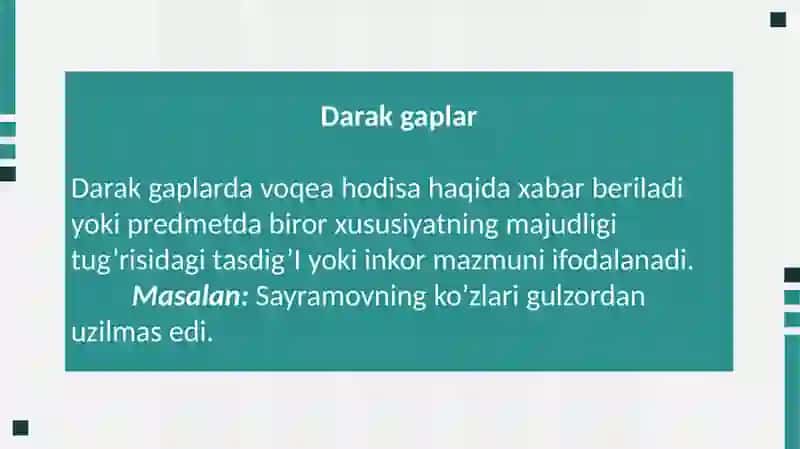 Gapning ifoda maqsadi ko'raturlari 4