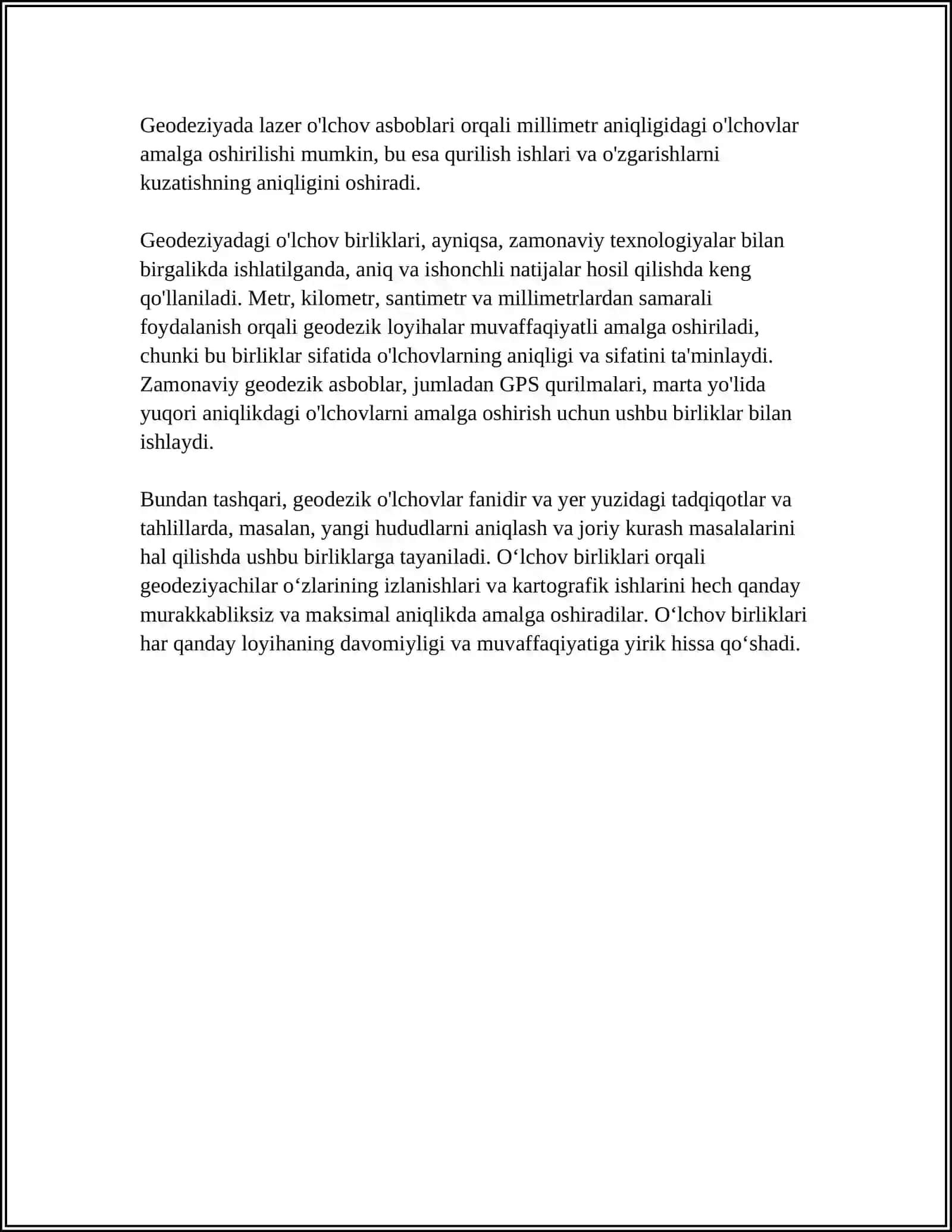 GEODEZIYADA ISHLATILADIGAN OʻLCHOV BIRLIKLARI 4