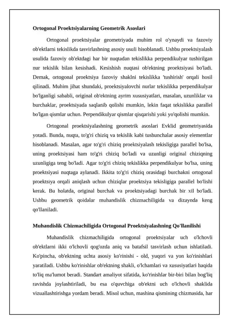 Ortogonal Proektsiyalar Asoslari 4