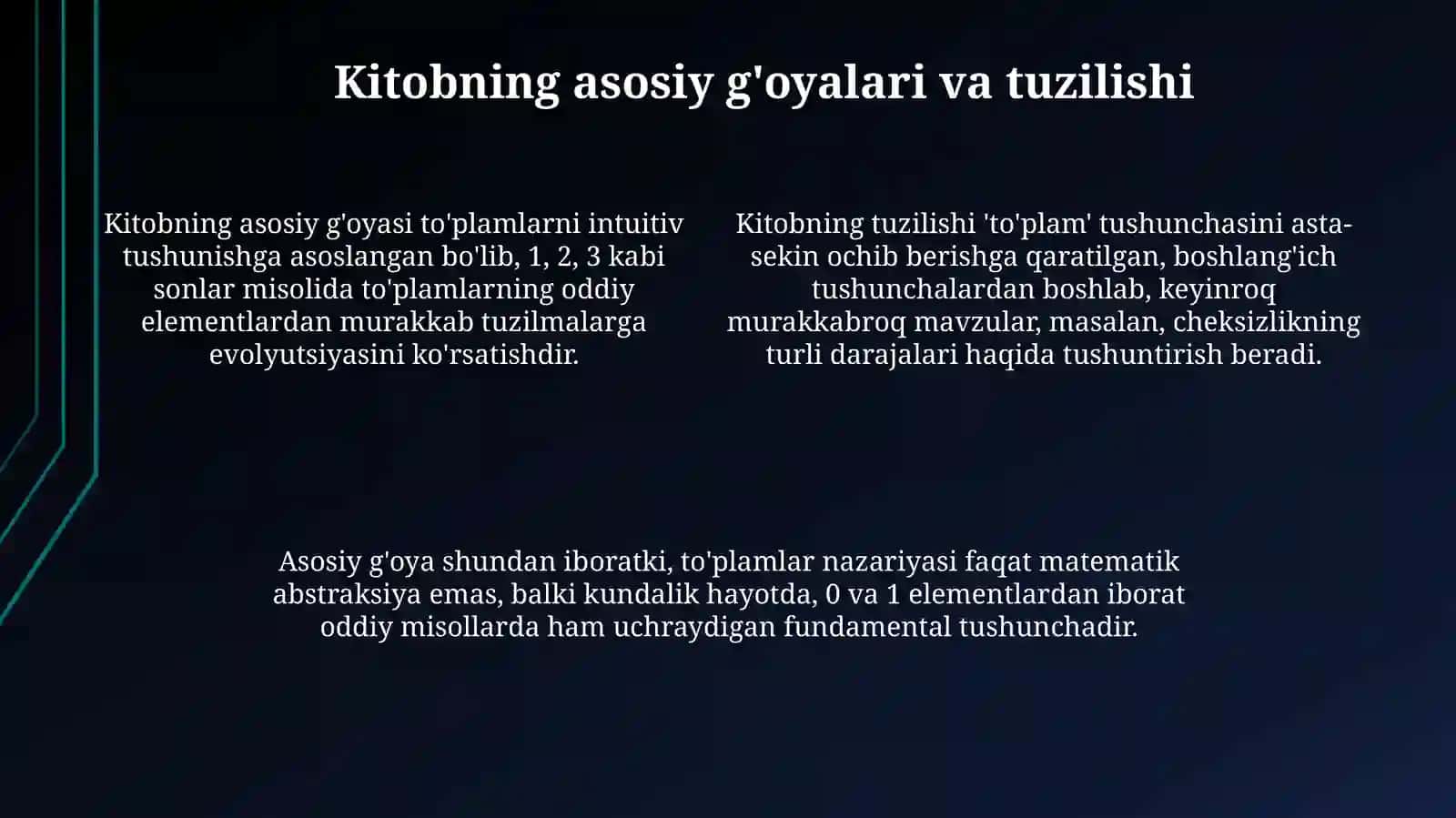 N.Ya. Valinkenning "Tôplamlar haqidagi hikoyalar" kitobini oʻrganish 4