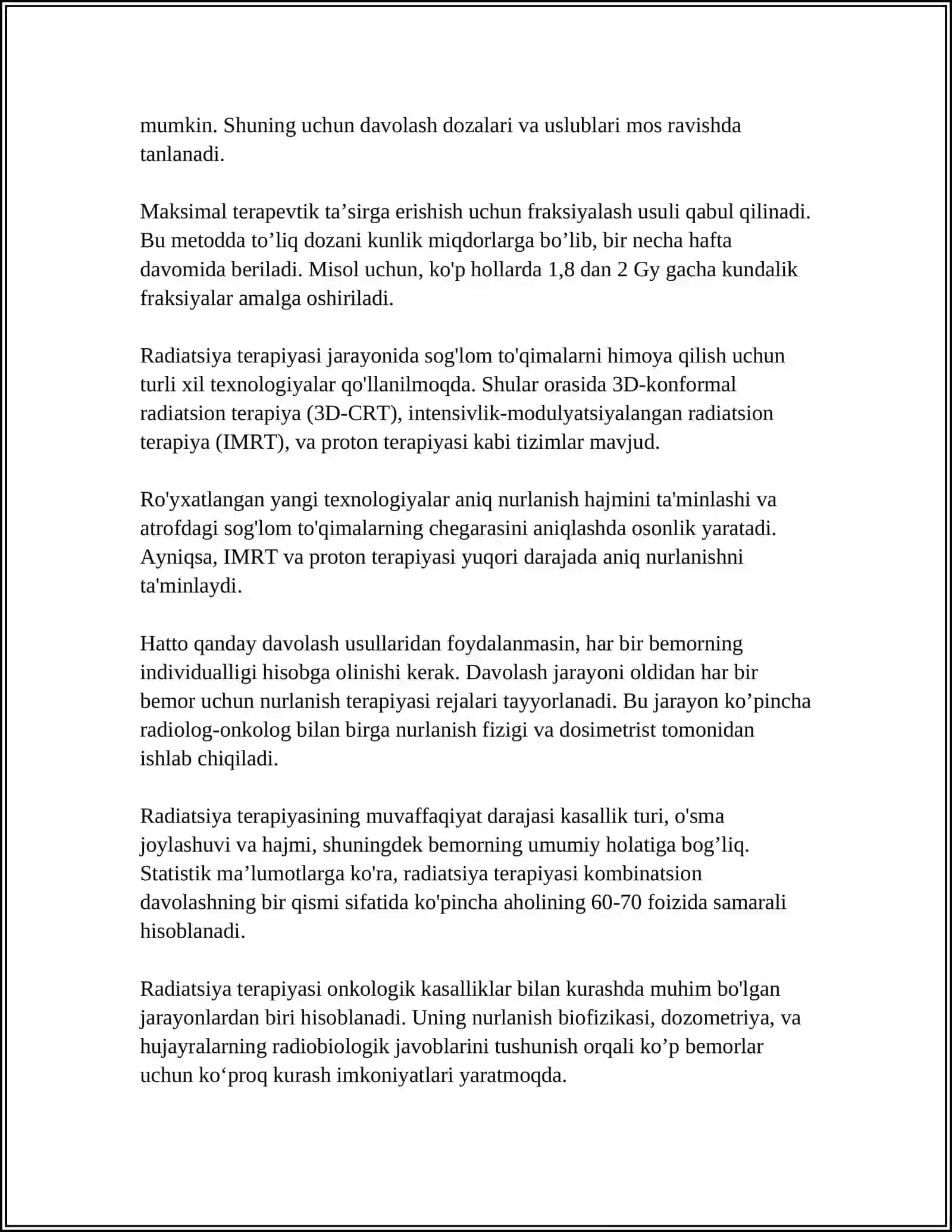RADIATSION USULNI TANLASH ASOSLARI 4