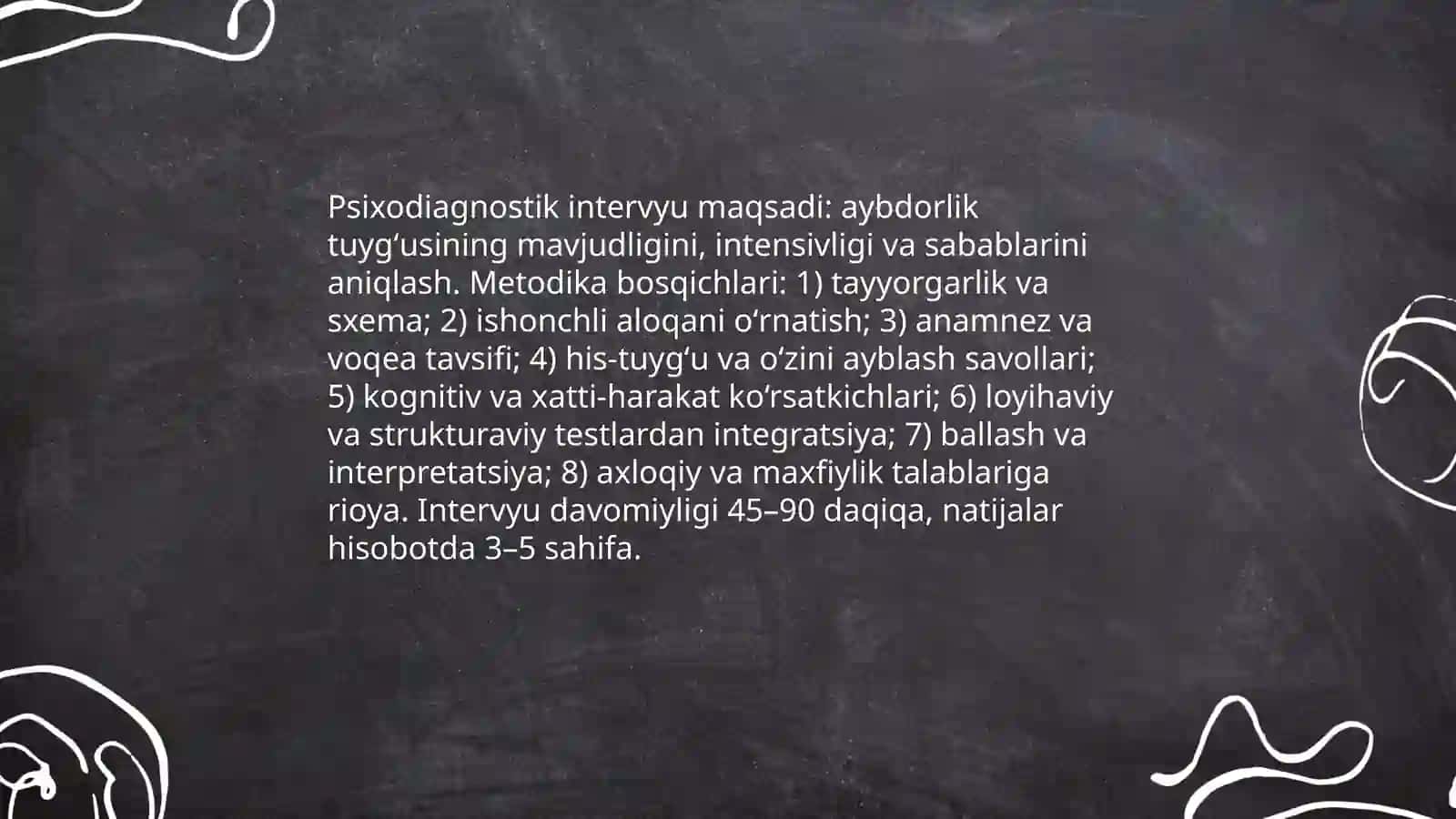 Aybdorlik hissini oʻrganish metodikasi 4