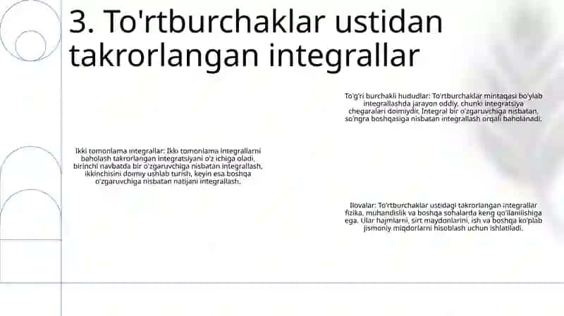 Ikki Karrali Egri Chiziqli Integral. Matematik Analiz 4