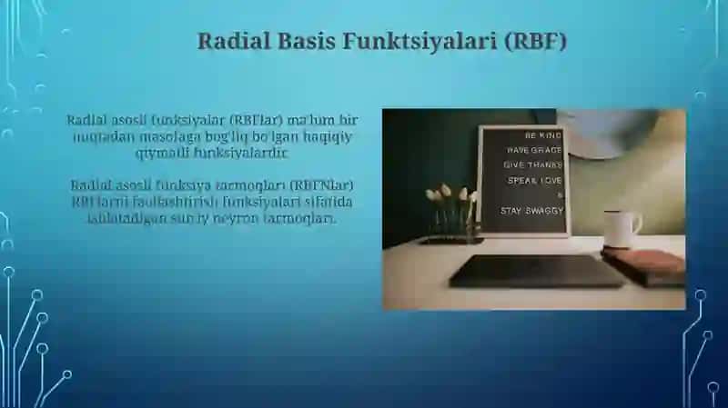 Radial Basis Funktsiyalari Tarmoqlari (RBFN) Arxitekturasi va Mashg'ulot 4