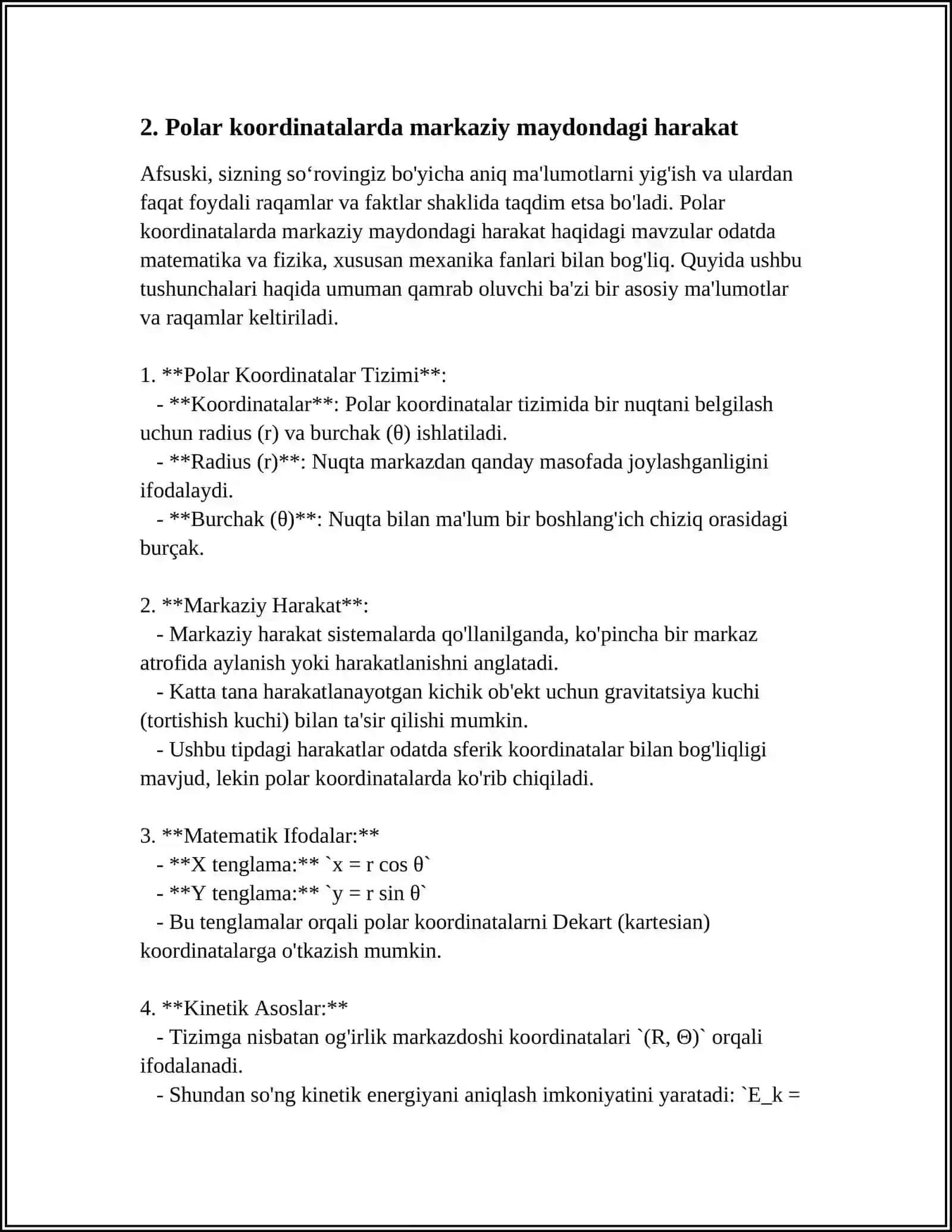 MARKAZIY MAYDONDAGI HARAKAT.KEPLER QONUNLARI 4