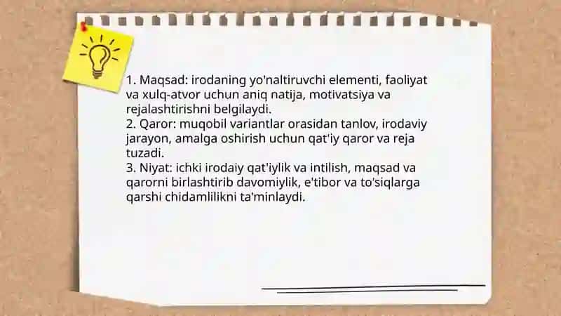 Iroda inson faoliyatini va xulq-atvorini ixtiyoriy boshqaruv sifatida 4