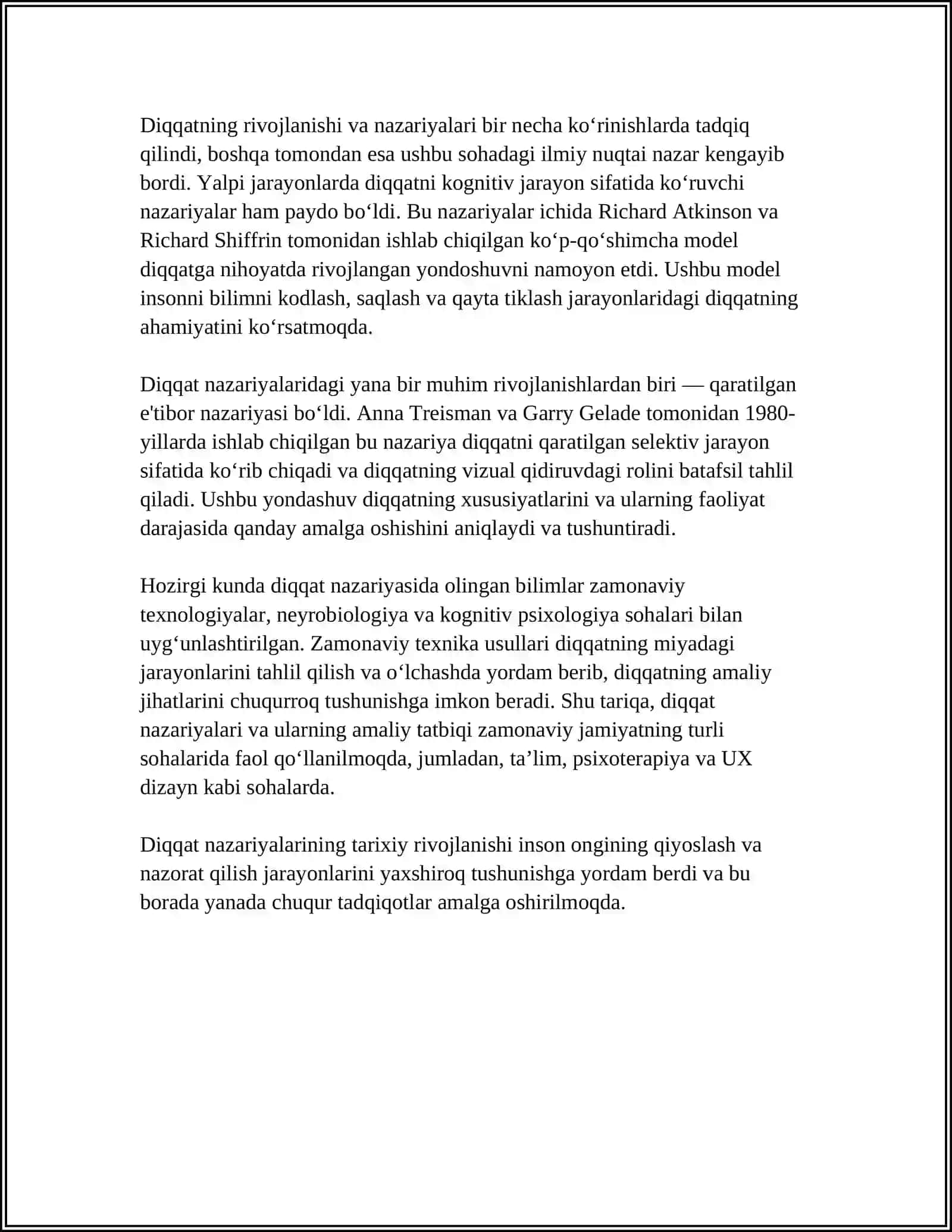 DIQQATNING PSIXOLOGIK NAZARIYALAR 4