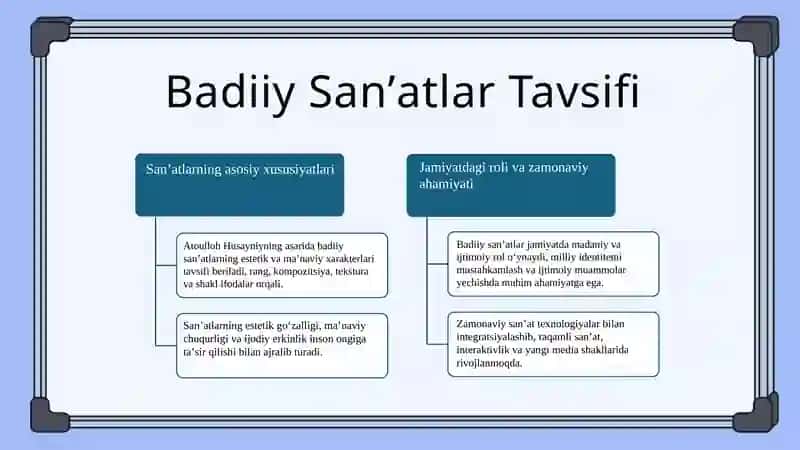 Badiiy Sanʼatlar Tasnifi 4
